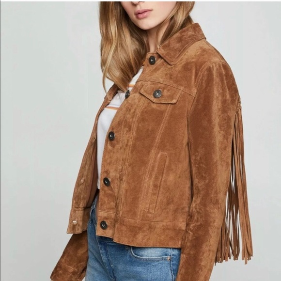 BCBGeneration Jackets & Blazers - NWOT Genuine Suede/Leather Braided Fringe Jacket